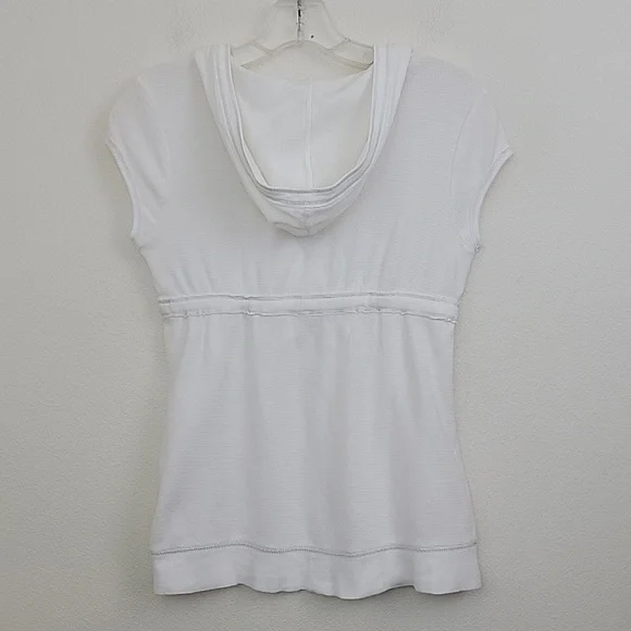NWT Justice White Hoodie Cap Sleeve Bling Top L 14 - Picture 14 of 16